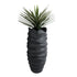 GloboStar® Artificial Garden MONREALE 20728 Επιδαπέδιο Πολυεστερικό Τσιμεντένιο Κασπώ Γλάστρα - Flower Pot Μαύρο Φ50 x Υ110cm - ledmania.gr