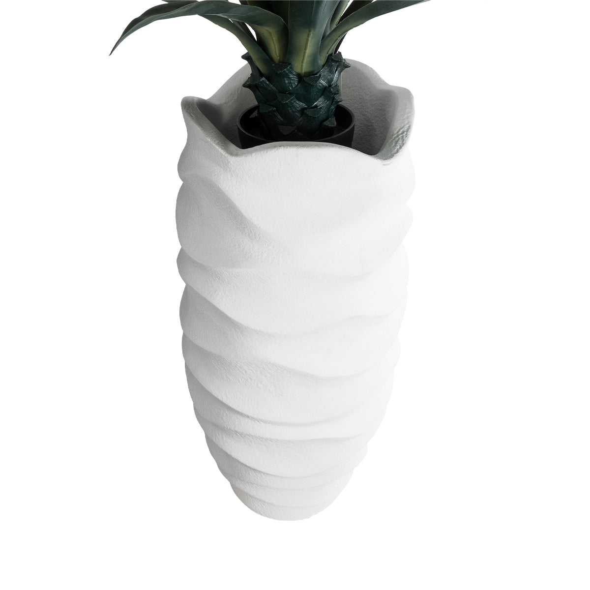 GloboStar® Artificial Garden PORTOFINO 20729 Επιδαπέδιο Πολυεστερικό Τσιμεντένιο Κασπώ Γλάστρα - Flower Pot Λευκό Φ50 x Υ110cm - ledmania.gr