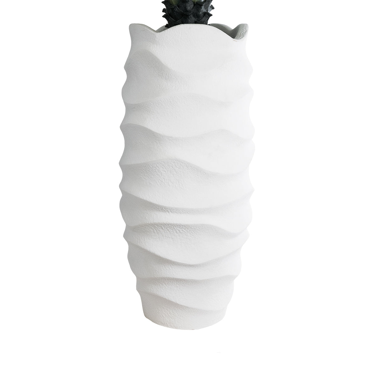 GloboStar® Artificial Garden PORTOFINO 20729 Επιδαπέδιο Πολυεστερικό Τσιμεντένιο Κασπώ Γλάστρα - Flower Pot Λευκό Φ50 x Υ110cm - ledmania.gr