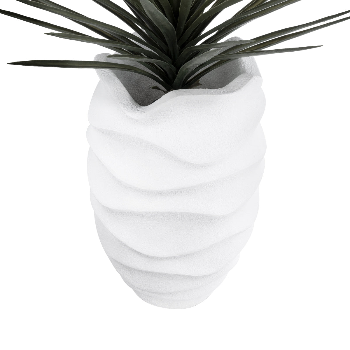 GloboStar® Artificial Garden PORTOFINO 20730 Επιδαπέδιο Πολυεστερικό Τσιμεντένιο Κασπώ Γλάστρα - Flower Pot Λευκό Φ50 x Υ80cm - ledmania.gr