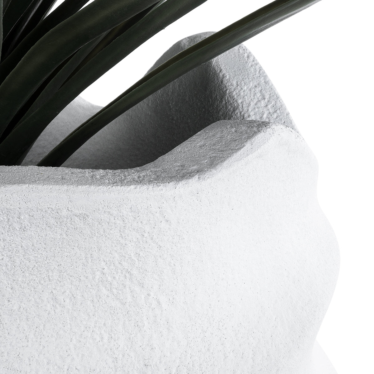GloboStar® Artificial Garden PORTOFINO 20730 Επιδαπέδιο Πολυεστερικό Τσιμεντένιο Κασπώ Γλάστρα - Flower Pot Λευκό Φ50 x Υ80cm - ledmania.gr