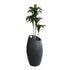 GloboStar® Artificial Garden MESTRE 20731 Επιδαπέδιο Πολυεστερικό Τσιμεντένιο Κασπώ Γλάστρα - Flower Pot Μαύρο Φ50 x Υ90cm - ledmania.gr