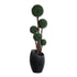 GloboStar® Artificial Garden MESTRE 20732 Επιδαπέδιο Πολυεστερικό Τσιμεντένιο Κασπώ Γλάστρα - Flower Pot Μαύρο Φ40 x Υ60cm - ledmania.gr