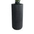 GloboStar® Artificial Garden MATERA 20734 Επιδαπέδιο Πολυεστερικό Τσιμεντένιο Κασπώ Γλάστρα - Flower Pot Μαύρο Φ42 x Υ90cm - ledmania.gr