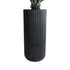 GloboStar® Artificial Garden MATERA 20734 Επιδαπέδιο Πολυεστερικό Τσιμεντένιο Κασπώ Γλάστρα - Flower Pot Μαύρο Φ42 x Υ90cm - ledmania.gr