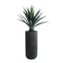 GloboStar® Artificial Garden MATERA 20734 Επιδαπέδιο Πολυεστερικό Τσιμεντένιο Κασπώ Γλάστρα - Flower Pot Μαύρο Φ42 x Υ90cm - ledmania.gr