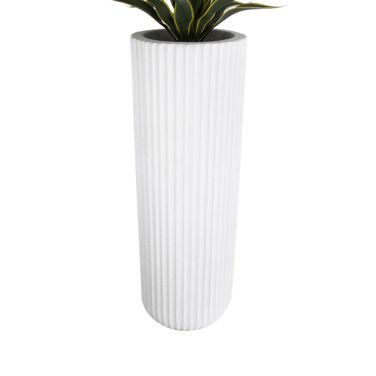 GloboStar® Artificial Garden MARSALA 20735 Επιδαπέδιο Πολυεστερικό Τσιμεντένιο Κασπώ Γλάστρα - Flower Pot Λευκό Φ41 x Υ120cm - ledmania.gr