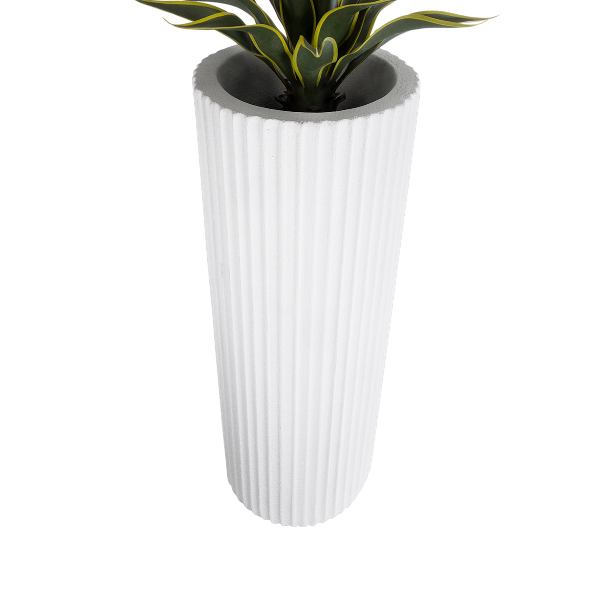 GloboStar® Artificial Garden MARSALA 20735 Επιδαπέδιο Πολυεστερικό Τσιμεντένιο Κασπώ Γλάστρα - Flower Pot Λευκό Φ41 x Υ120cm - ledmania.gr
