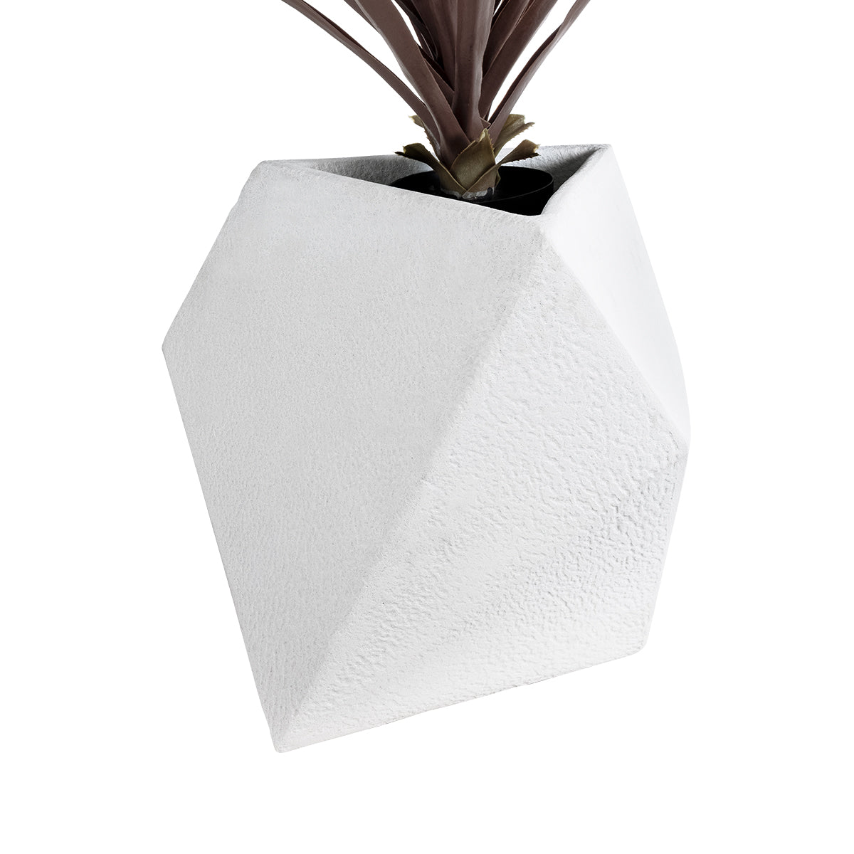 GloboStar® Artificial Garden ALBEROBELLO 20737 Επιδαπέδιο Πολυεστερικό Τσιμεντένιο Κασπώ Γλάστρα - Flower Pot Λευκό Μ50 x Π30 x Υ50cm - ledmania.gr