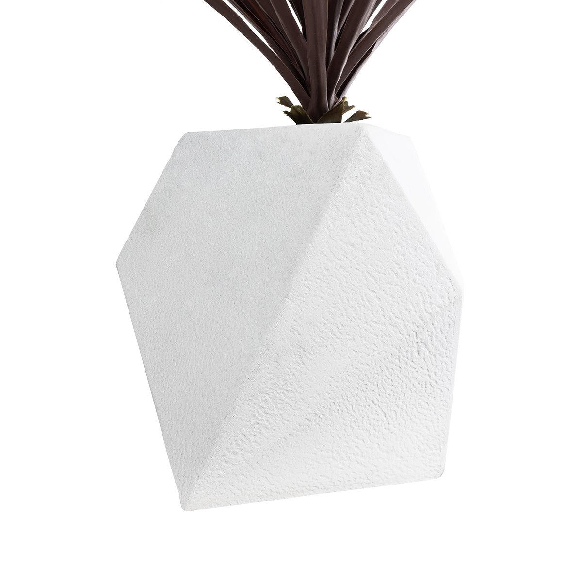 GloboStar® Artificial Garden ALBEROBELLO 20737 Επιδαπέδιο Πολυεστερικό Τσιμεντένιο Κασπώ Γλάστρα - Flower Pot Λευκό Μ50 x Π30 x Υ50cm - ledmania.gr