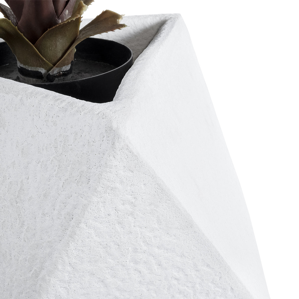 GloboStar® Artificial Garden ALBEROBELLO 20737 Επιδαπέδιο Πολυεστερικό Τσιμεντένιο Κασπώ Γλάστρα - Flower Pot Λευκό Μ50 x Π30 x Υ50cm - ledmania.gr