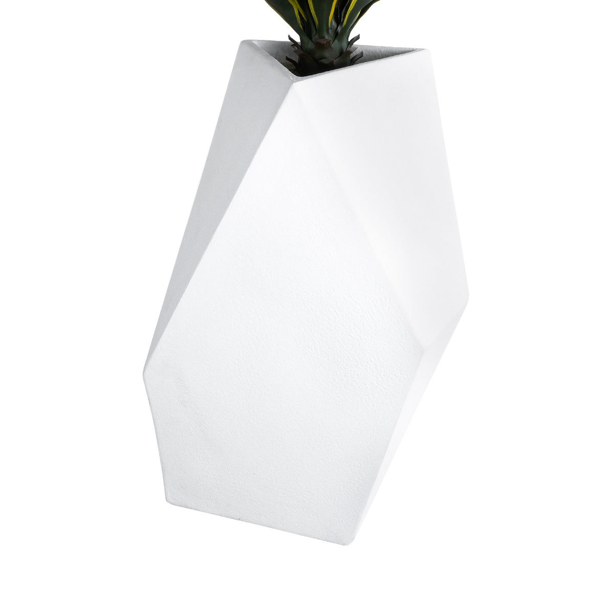 GloboStar® Artificial Garden ALBEROBELLO 20738 Επιδαπέδιο Πολυεστερικό Τσιμεντένιο Κασπώ Γλάστρα - Flower Pot Λευκό Μ58 x Π30 x Υ90cm - ledmania.gr