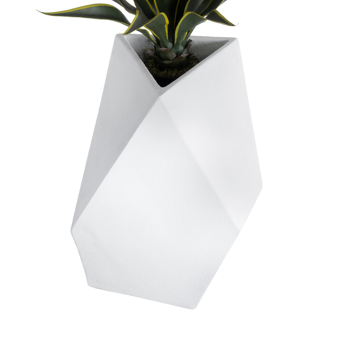 GloboStar® Artificial Garden ALBEROBELLO 20738 Επιδαπέδιο Πολυεστερικό Τσιμεντένιο Κασπώ Γλάστρα - Flower Pot Λευκό Μ58 x Π30 x Υ90cm - ledmania.gr