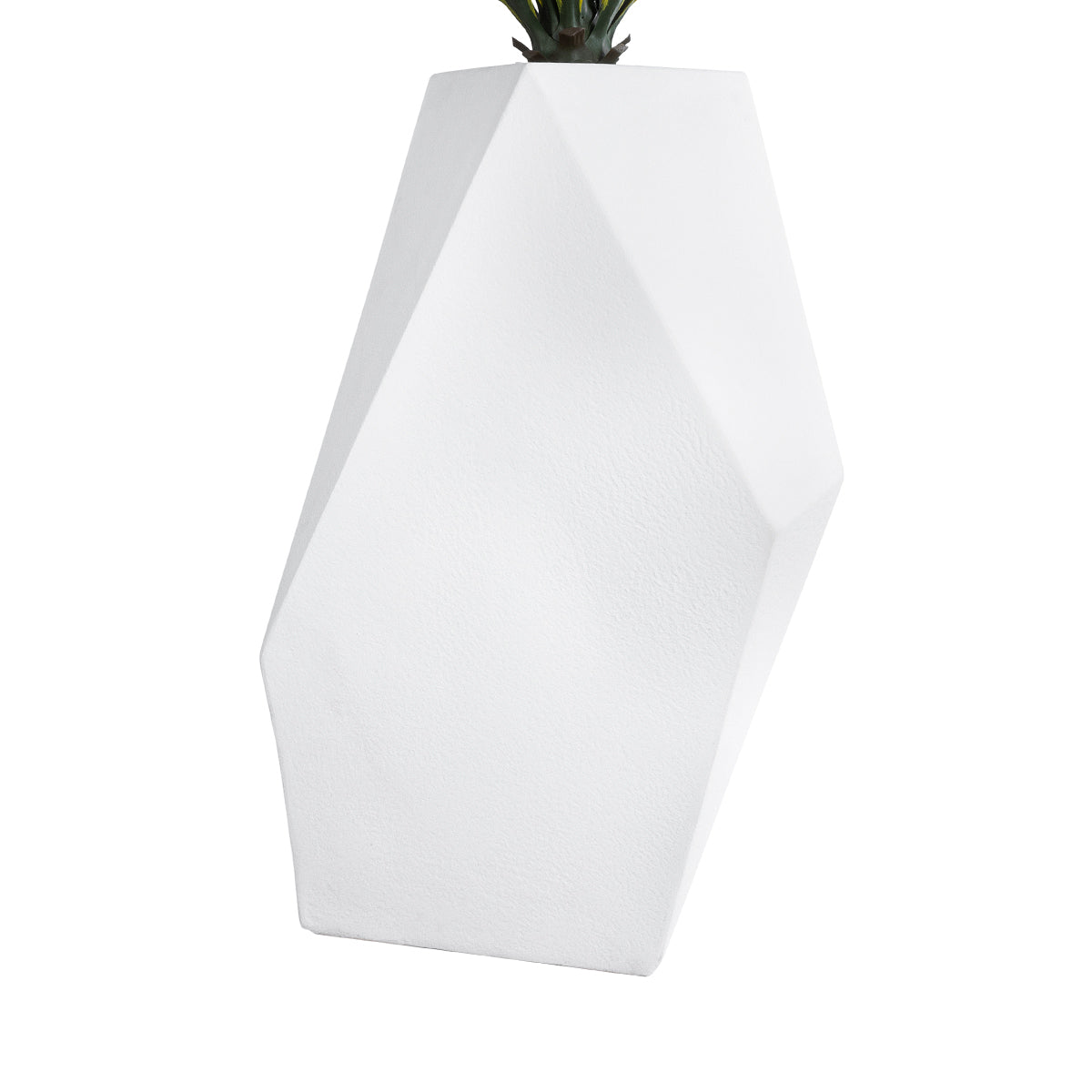 GloboStar® Artificial Garden ALBEROBELLO 20738 Επιδαπέδιο Πολυεστερικό Τσιμεντένιο Κασπώ Γλάστρα - Flower Pot Λευκό Μ58 x Π30 x Υ90cm - ledmania.gr
