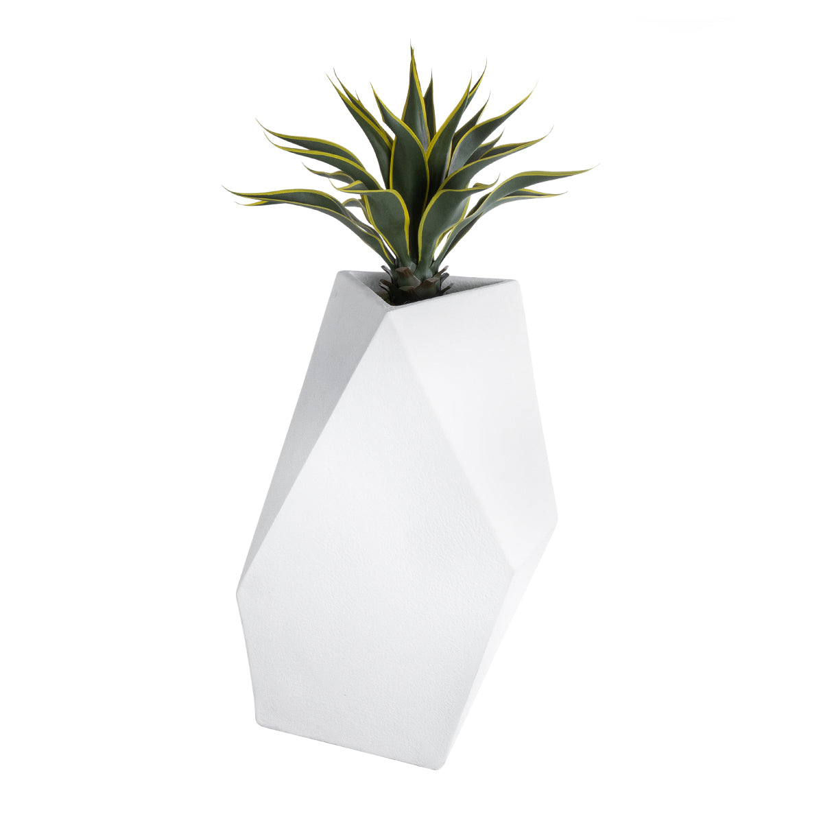 GloboStar® Artificial Garden ALBEROBELLO 20738 Επιδαπέδιο Πολυεστερικό Τσιμεντένιο Κασπώ Γλάστρα - Flower Pot Λευκό Μ58 x Π30 x Υ90cm - ledmania.gr