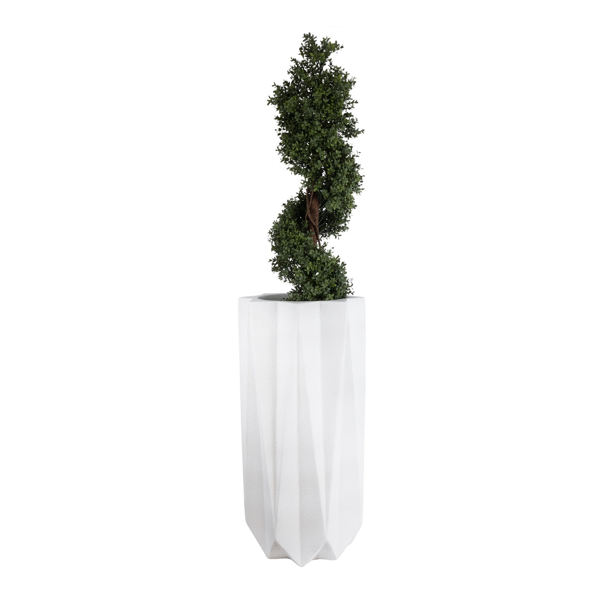 GloboStar® Artificial Garden PADOVA 20739 Επιδαπέδιο Πολυεστερικό Τσιμεντένιο Κασπώ Γλάστρα - Flower Pot Λευκό Φ48 x Υ100cm - ledmania.gr