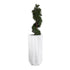 GloboStar® Artificial Garden PADOVA 20739 Επιδαπέδιο Πολυεστερικό Τσιμεντένιο Κασπώ Γλάστρα - Flower Pot Λευκό Φ48 x Υ100cm - ledmania.gr