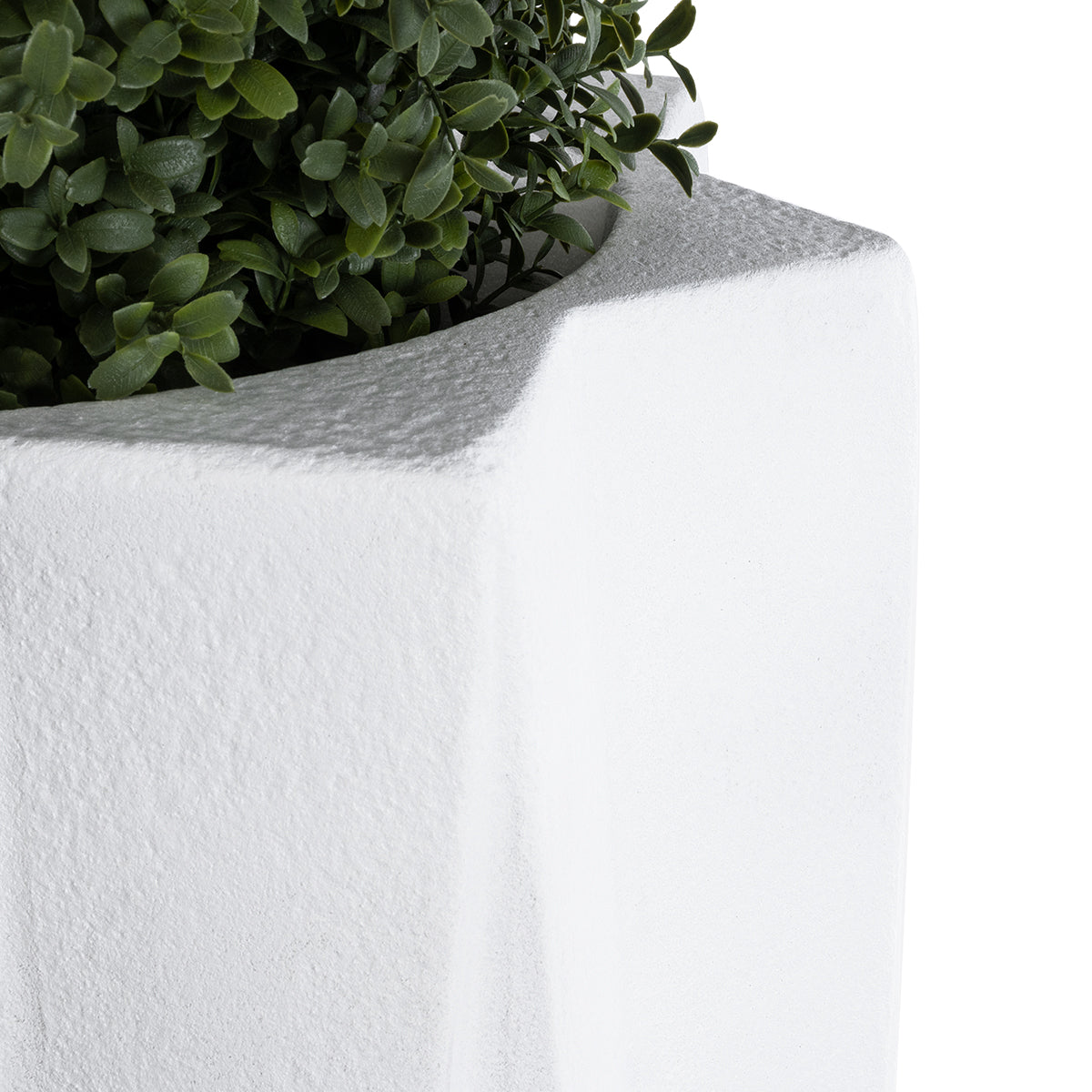 GloboStar® Artificial Garden PADOVA 20739 Επιδαπέδιο Πολυεστερικό Τσιμεντένιο Κασπώ Γλάστρα - Flower Pot Λευκό Φ48 x Υ100cm - ledmania.gr