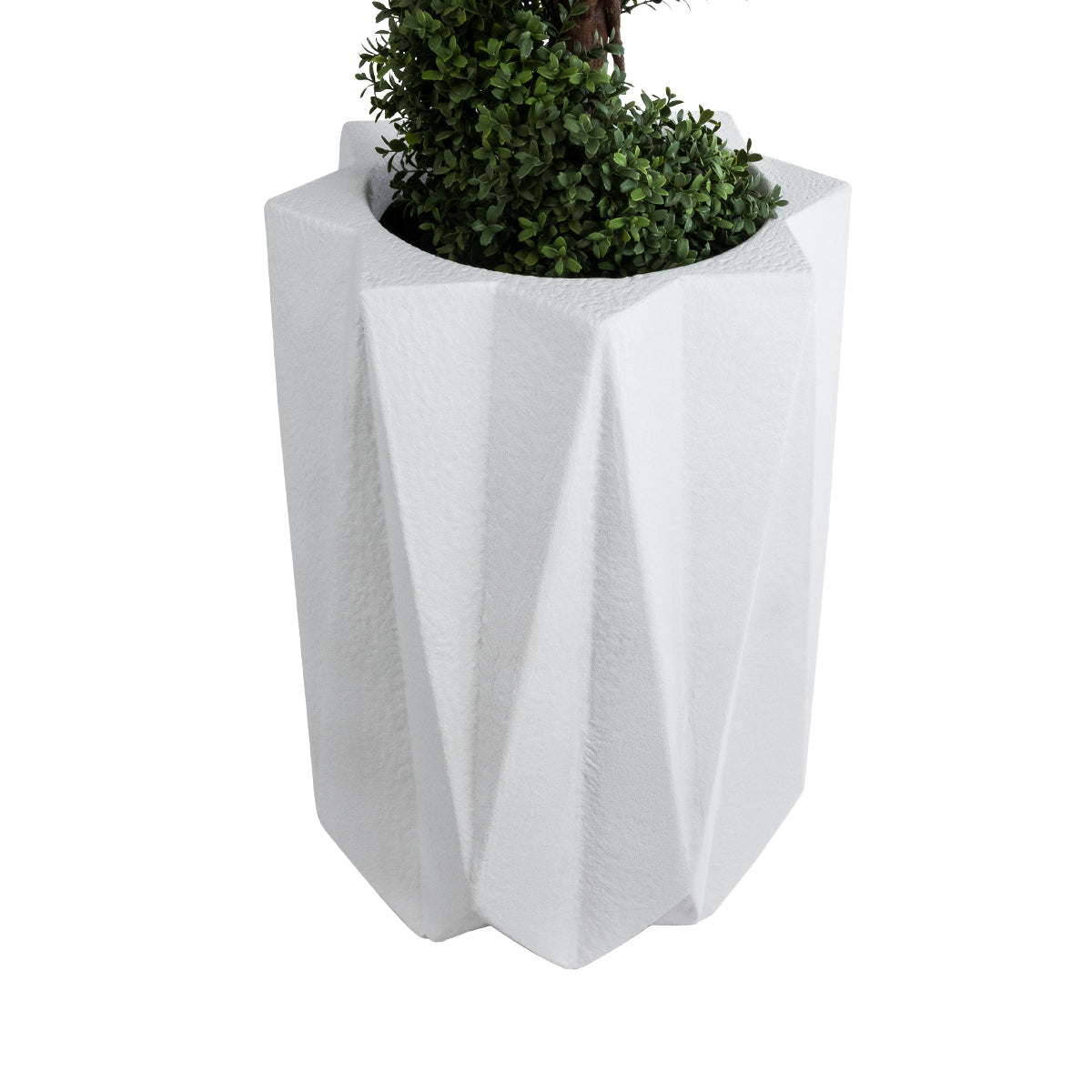 GloboStar® Artificial Garden PADOVA 20740 Επιδαπέδιο Πολυεστερικό Τσιμεντένιο Κασπώ Γλάστρα - Flower Pot Λευκό Φ46 x Υ67cm - ledmania.gr