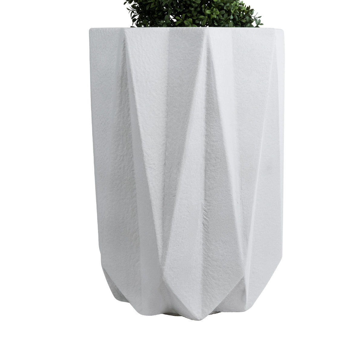 GloboStar® Artificial Garden PADOVA 20740 Επιδαπέδιο Πολυεστερικό Τσιμεντένιο Κασπώ Γλάστρα - Flower Pot Λευκό Φ46 x Υ67cm - ledmania.gr
