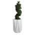 GloboStar® Artificial Garden PADOVA 20740 Επιδαπέδιο Πολυεστερικό Τσιμεντένιο Κασπώ Γλάστρα - Flower Pot Λευκό Φ46 x Υ67cm - ledmania.gr