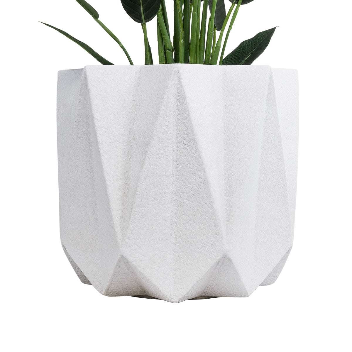 GloboStar® Artificial Garden PADOVA 20741 Επιδαπέδιο Πολυεστερικό Τσιμεντένιο Κασπώ Γλάστρα - Flower Pot Λευκό Φ51 x Υ46cm - ledmania.gr