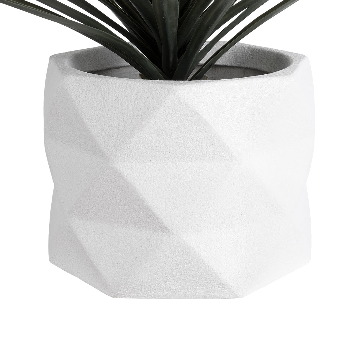 GloboStar® Artificial Garden VARENNA 20742 Επιδαπέδιο Πολυεστερικό Τσιμεντένιο Κασπώ Γλάστρα - Flower Pot Λευκό Φ36 x Υ32cm - ledmania.gr