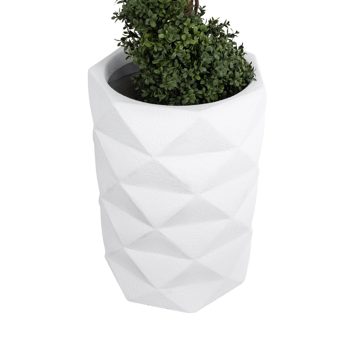 GloboStar® Artificial Garden VARENNA 20743 Επιδαπέδιο Πολυεστερικό Τσιμεντένιο Κασπώ Γλάστρα - Flower Pot Λευκό Φ40 x Υ60cm - ledmania.gr