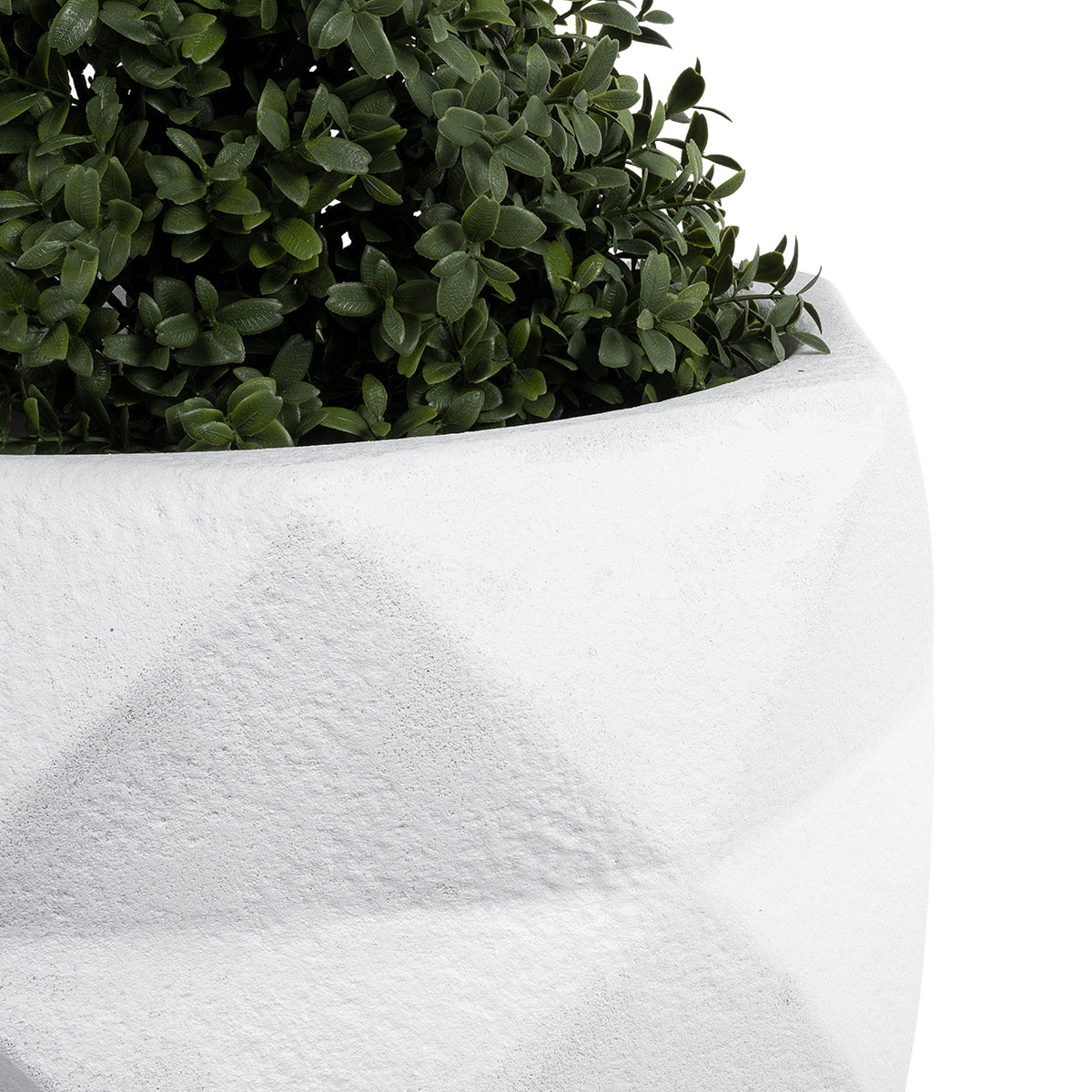 GloboStar® Artificial Garden VARENNA 20743 Επιδαπέδιο Πολυεστερικό Τσιμεντένιο Κασπώ Γλάστρα - Flower Pot Λευκό Φ40 x Υ60cm - ledmania.gr