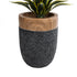 GloboStar® Artificial Garden BELLAGIO 20744 Επιδαπέδιο Πολυεστερικό Τσιμεντένιο Κασπώ Γλάστρα - Flower Pot Μαύρο με Καφέ Φ39 x Υ52cm - ledmania.gr