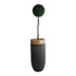 GloboStar® Artificial Garden BALLAGIO 20745 Επιδαπέδιο Πολυεστερικό Τσιμεντένιο Κασπώ Γλάστρα - Flower Pot Μαύρο με Καφέ Φ42 x Υ91cm - ledmania.gr