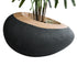 GloboStar® Artificial Garden RAVELLO 20746 Επιδαπέδιο Πολυεστερικό Τσιμεντένιο Κασπώ Γλάστρα - Flower Pot Μαύρο με Καφέ Μ82 x Π62 x Υ45cm - ledmania.gr