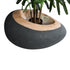 GloboStar® Artificial Garden RAVELLO 20746 Επιδαπέδιο Πολυεστερικό Τσιμεντένιο Κασπώ Γλάστρα - Flower Pot Μαύρο με Καφέ Μ82 x Π62 x Υ45cm - ledmania.gr