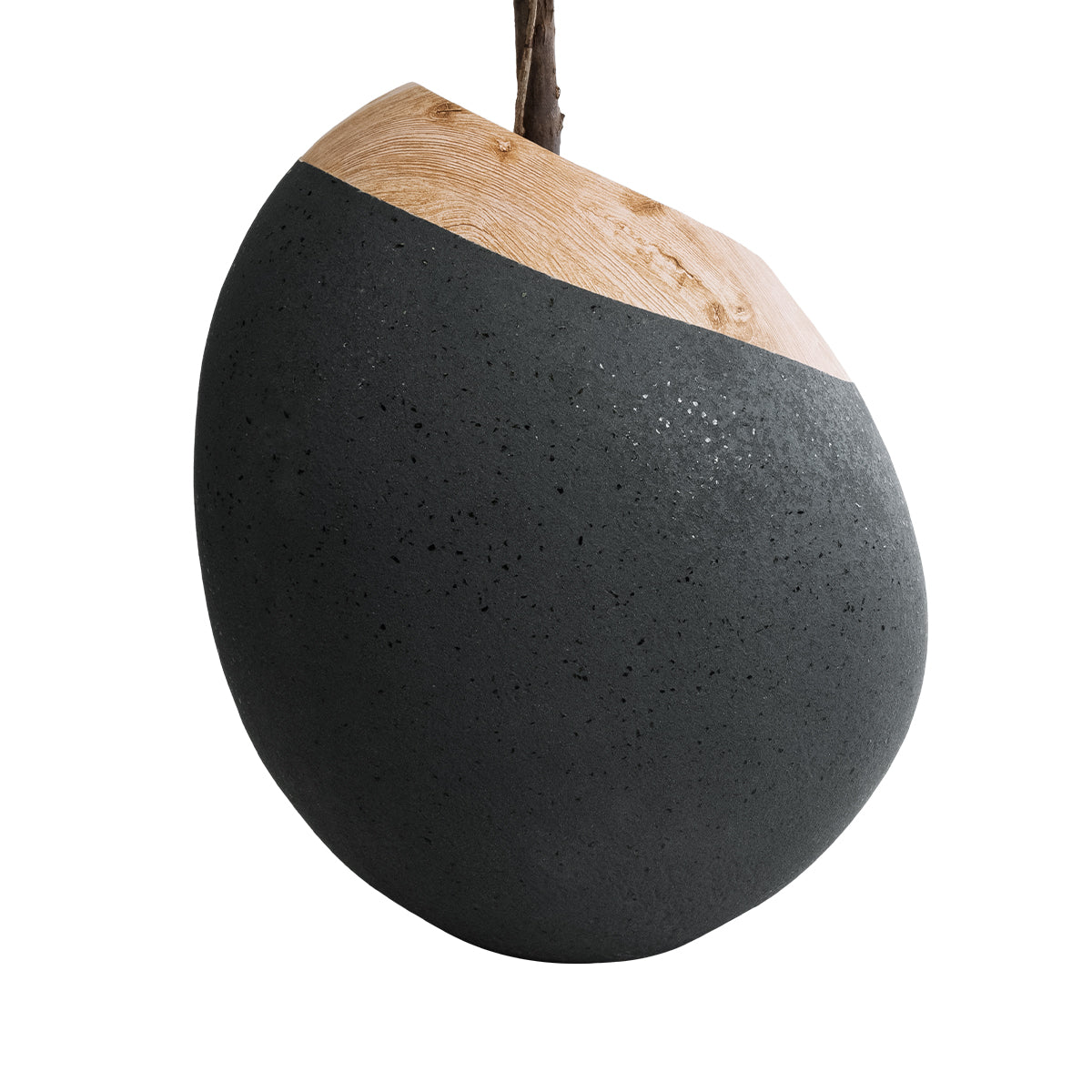 GloboStar® Artificial Garden RAVELLO 20747 Επιδαπέδιο Πολυεστερικό Τσιμεντένιο Κασπώ Γλάστρα - Flower Pot Μαύρο με Καφέ Μ60 x Π50 x Υ75cm - ledmania.gr