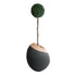GloboStar® Artificial Garden RAVELLO 20747 Επιδαπέδιο Πολυεστερικό Τσιμεντένιο Κασπώ Γλάστρα - Flower Pot Μαύρο με Καφέ Μ60 x Π50 x Υ75cm - ledmania.gr