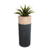 GloboStar® Artificial Garden BELLANO 20748 Επιδαπέδιο Πολυεστερικό Τσιμεντένιο Κασπώ Γλάστρα - Flower Pot Καφέ - Μαύρο Φ36 x Υ90cm - ledmania.gr