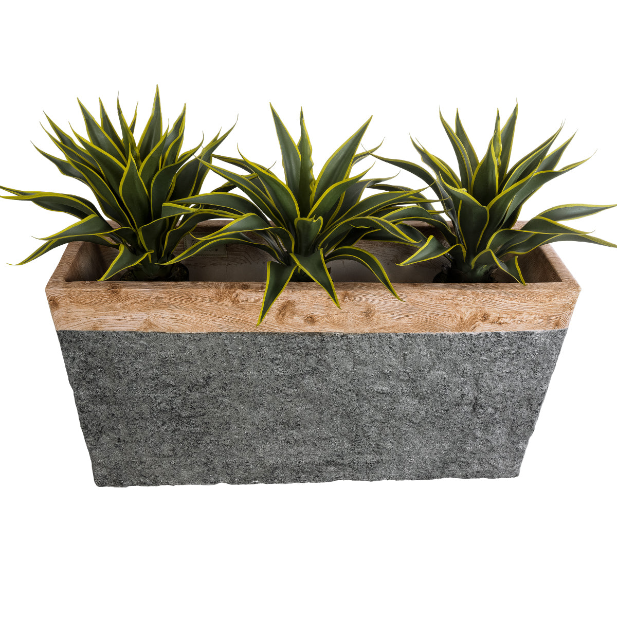 GloboStar® Artificial Garden TOSCANE 20749 Επιδαπέδιο Πολυεστερικό Τσιμεντένιο Κασπώ Γλάστρα - Flower Pot Καφέ - Γκρι Μ110 x Π30 x Υ61cm - ledmania.gr