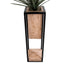 GloboStar® Artificial Garden CASSIANO 20752 Επιδαπέδιο Μεταλλικό Τσιμεντένιο Κασπώ Γλάστρα - Flower Pot Καφέ με Μαύρο Μ36 x Π36 x Υ120cm - ledmania.gr