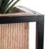 GloboStar® Artificial Garden CASSIANO 20753 Επιδαπέδιο Μεταλλικό Τσιμεντένιο Κασπώ Γλάστρα - Flower Pot Καφέ με Μαύρο Μ36 x Π36 x Υ90cm - ledmania.gr