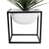 GloboStar® Artificial Garden FIORI 20754 Επιδαπέδιο Μεταλλικό Τσιμεντένιο Κασπώ Γλάστρα - Flower Pot Λευκό με Μαύρο Μ60 x Π40 x Υ60cm - ledmania.gr
