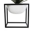 GloboStar® Artificial Garden FIORI 20754 Επιδαπέδιο Μεταλλικό Τσιμεντένιο Κασπώ Γλάστρα - Flower Pot Λευκό με Μαύρο Μ60 x Π40 x Υ60cm - ledmania.gr
