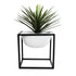 GloboStar® Artificial Garden FIORI 20754 Επιδαπέδιο Μεταλλικό Τσιμεντένιο Κασπώ Γλάστρα - Flower Pot Λευκό με Μαύρο Μ60 x Π40 x Υ60cm - ledmania.gr