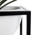 GloboStar® Artificial Garden FIORI 20754 Επιδαπέδιο Μεταλλικό Τσιμεντένιο Κασπώ Γλάστρα - Flower Pot Λευκό με Μαύρο Μ60 x Π40 x Υ60cm - ledmania.gr