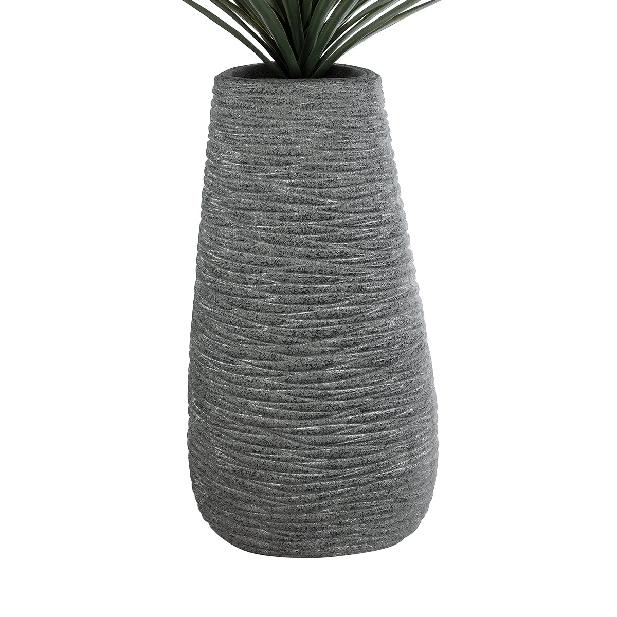 GloboStar® Artificial Garden RONDA 20760 Επιδαπέδιο Πολυεστερικό Τσιμεντένιο Κασπώ Γλάστρα - Flower Pot Γκρι Μ54 x Π48 x Υ104cm - ledmania.gr