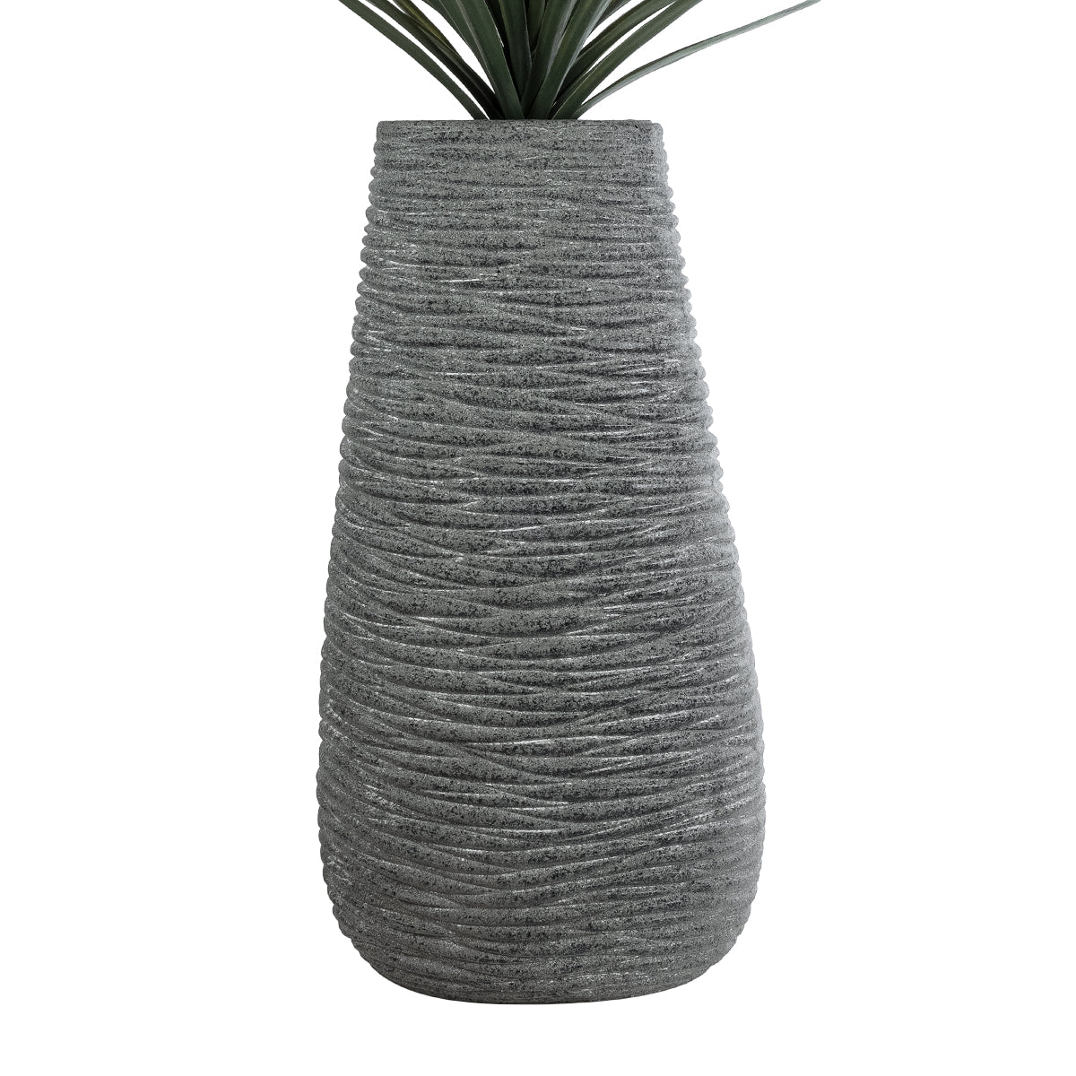 GloboStar® Artificial Garden RONDA 20760 Επιδαπέδιο Πολυεστερικό Τσιμεντένιο Κασπώ Γλάστρα - Flower Pot Γκρι Μ54 x Π48 x Υ104cm - ledmania.gr