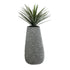 GloboStar® Artificial Garden RONDA 20760 Επιδαπέδιο Πολυεστερικό Τσιμεντένιο Κασπώ Γλάστρα - Flower Pot Γκρι Μ54 x Π48 x Υ104cm - ledmania.gr