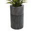 GloboStar® Artificial Garden PISA 20761 Επιδαπέδιο Πολυεστερικό Τσιμεντένιο Κασπώ Γλάστρα - Flower Pot Γκρι Ανθρακί Φ36 x Υ60cm - ledmania.gr