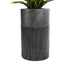 GloboStar® Artificial Garden PISA 20761 Επιδαπέδιο Πολυεστερικό Τσιμεντένιο Κασπώ Γλάστρα - Flower Pot Γκρι Ανθρακί Φ36 x Υ60cm - ledmania.gr