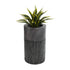 GloboStar® Artificial Garden PISA 20761 Επιδαπέδιο Πολυεστερικό Τσιμεντένιο Κασπώ Γλάστρα - Flower Pot Γκρι Ανθρακί Φ36 x Υ60cm - ledmania.gr