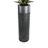 GloboStar® Artificial Garden PISA 20762 Επιδαπέδιο Πολυεστερικό Τσιμεντένιο Κασπώ Γλάστρα - Flower Pot Γκρι Ανθρακί Φ36 x Υ120cm - ledmania.gr